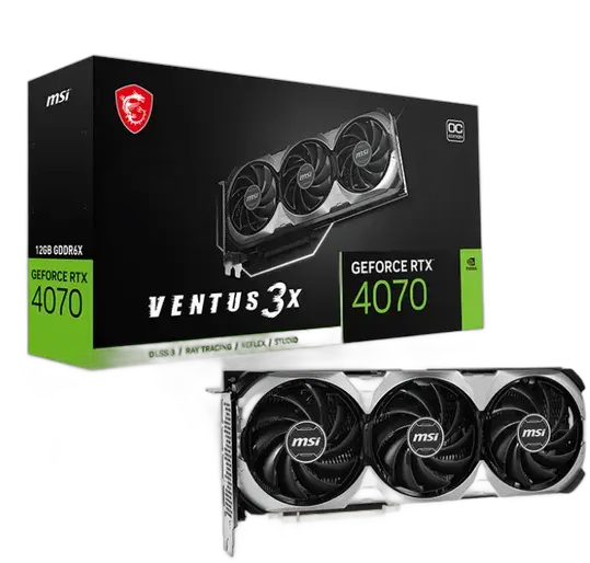 MSI GeForce RTX 4070 Ventus 3x 12g Oc Graphics Card GDDR6x