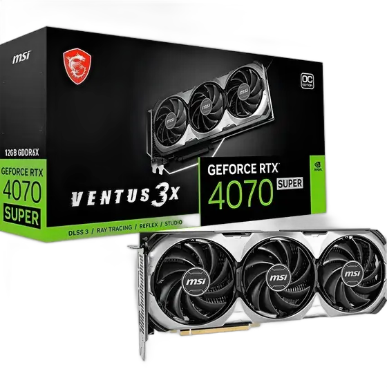 MSI Super Ventus 3X OC RTX 4070 12GB GDDR6X Graphics Card