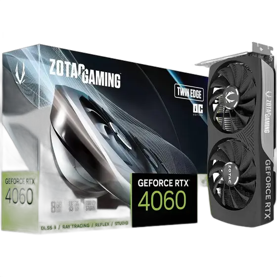 Zotac RTX 4060 Twin Edge GeForce OC Graphics Card 8GB GDDR6