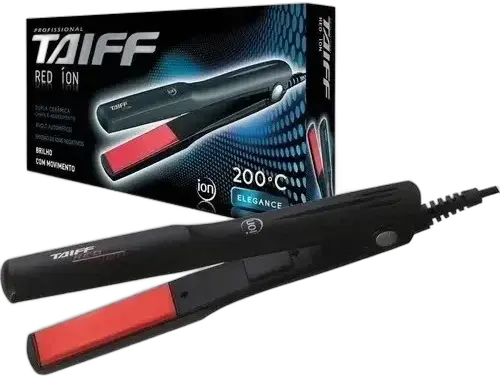 Prancha De Cabelo Taiff - Elegance Red Íon 200ºc Bivolt Preto