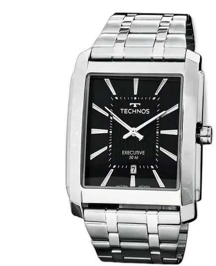 Analog Watch Technos 2117LDN/1P Men's Stainless Steel Silver Black Dial