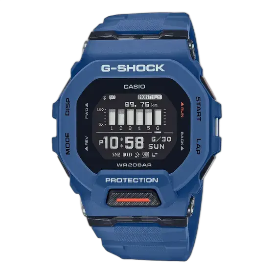Casio G-Shock G-Squad Sports GBD-200-2DR Watch Blue Strap Blue Bezel Black Dial