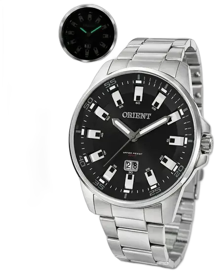 Men's Orient Watch Silver 100m Quartz Analog Black Dial