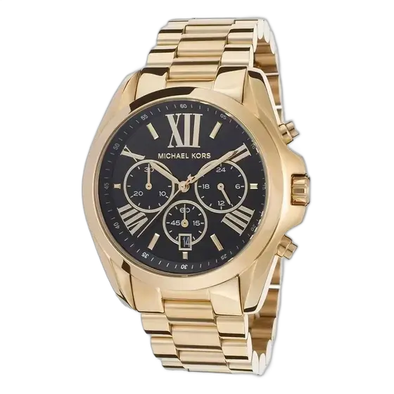 Michael Kors Watch 100% Original 18K Gold Plated Black Dial Color