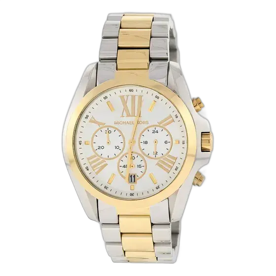 Michael Kors Mk5627 Bradshaw Unisex Watch Original Gold Strap Color Silver/Gold Dial Color Silver