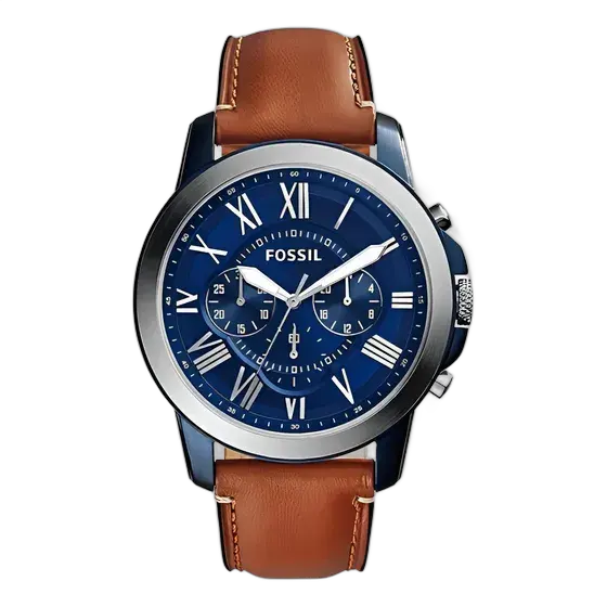 Men's Watch Fossil Grant Blue FS5151/0an with Brown Strap
