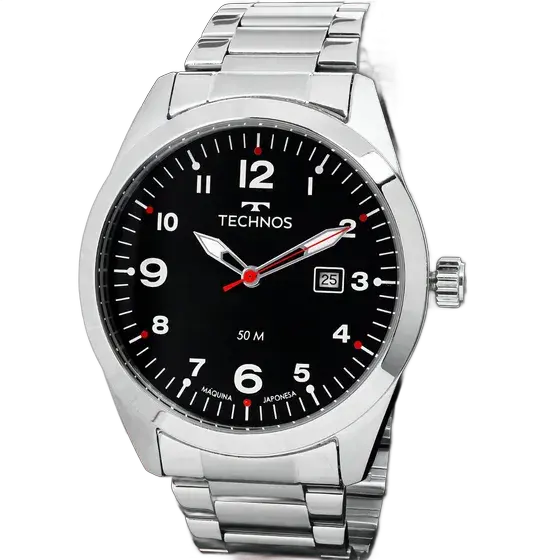 Relógio Technos Masculino Militar Preto 50m Quartzo com Calendário