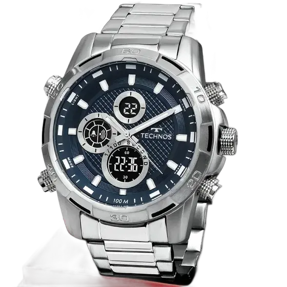 Technos Men's TS Digiana Watch Silver - Bj4060aa/1a