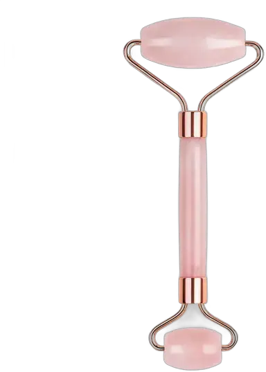 Rolo Massageador Facial Quartzo Rosa Gua Sha Jade Anti Rugas