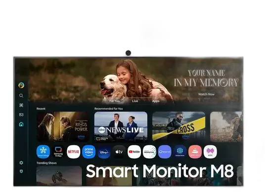 Samsung M8 Smart Monitor 32 4K Tizen Platform Tap View USB-C 65w USB Hub HDMI Bluetooth White