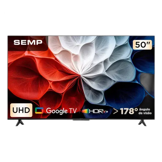 Smart TV Semp 50 LED HVA 4K Android Wifi Bluetooth 3 HDMI Google TV 60Hz HDR10+ 50S62