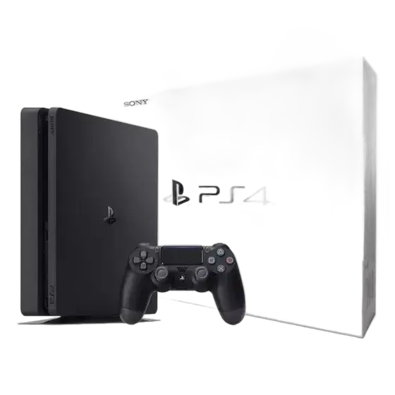 Sony PlayStation 4 Slim, 1 TB, black color, joystick, 1 game - Excellent (Refurbished)