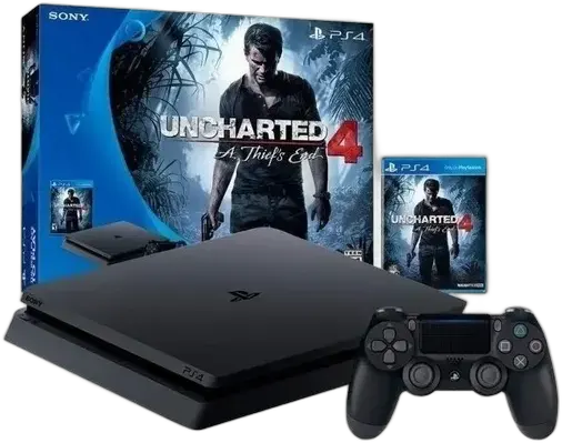 Sony PlayStation 4 Slim 500GB Uncharted 4: A Thief's End Bundle Onyx Black - Excellent (Refurbished)