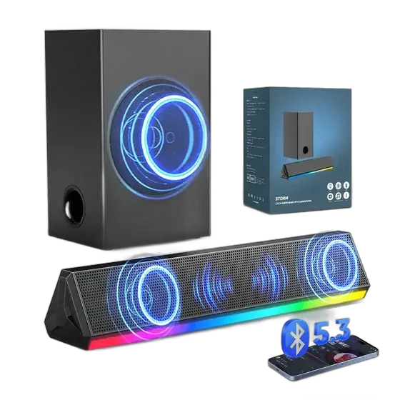 Soundbar with Subwoofer 120W RMS Home Theater For TV Bluetooth 5.3 TV Sound Bar 2.1 Channels