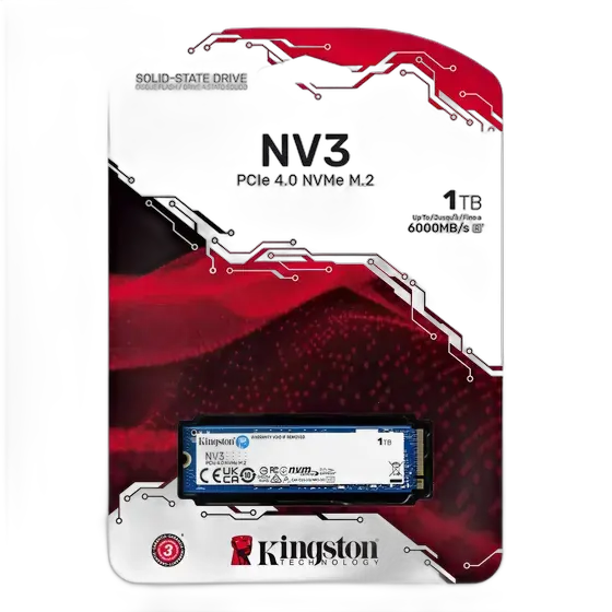 Internal SSD 1TB M.2 NVMe Kingston PCIe Gen 4.0 Read 6000MB/s Write 4000MB/s 2280 Form Factor - Steel Blue Color
