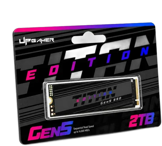 SSD NVMe M.2 2280 PCIe Gen5 2TB Read Up to 14,000MB/s Write Up to 13,000MB/s Compatible with PS5 Computer PC Laptop - Up Gamer Titan Edition Black