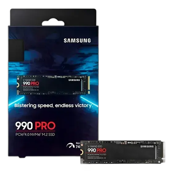 SSD Samsung 2TB 990 Pro M.2 PCI-e NVMe Gen4 Reads 7450MB/s and Writes 6900MB/s - MZ-V9P2T0B/AM