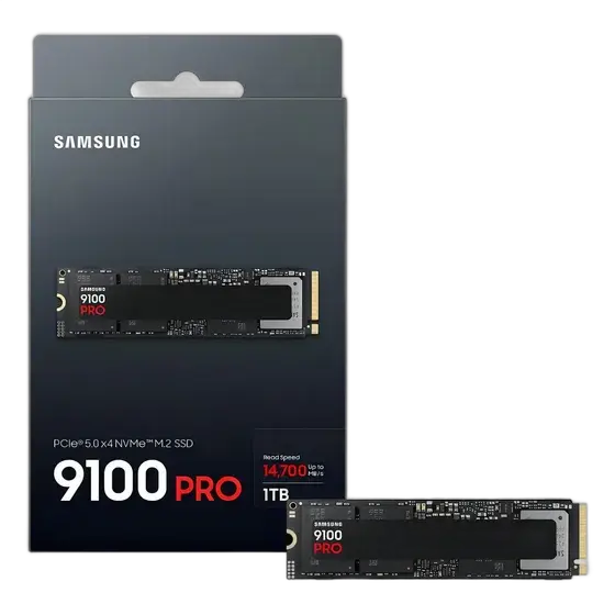 Samsung 9100 Pro SSD 1tb Nvme Gen5 X4 Read 14700mb/s Write 13300mb/s Mz-vap1t0b/am Color Black