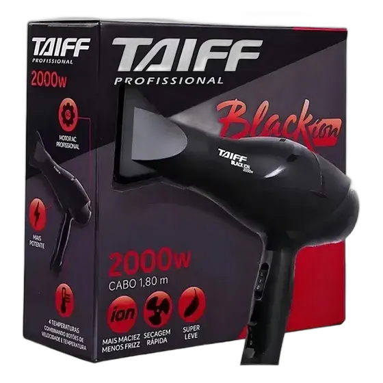 Taiff Professional Black Ion Hair Dryer 2000 Watts