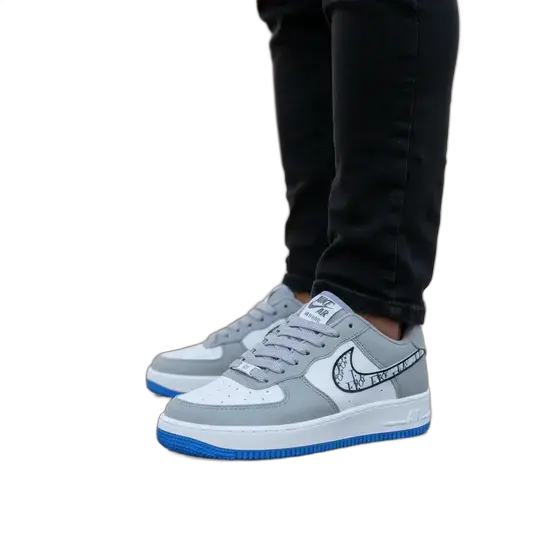 Tênis Air Force 1 Casual Masculino Branco E Lilás