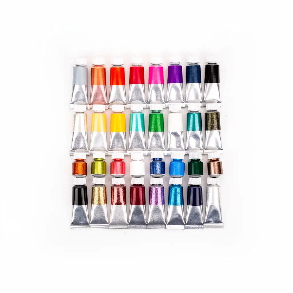 Acrylic Paint Set (24) Metallic Cart Theater Cut