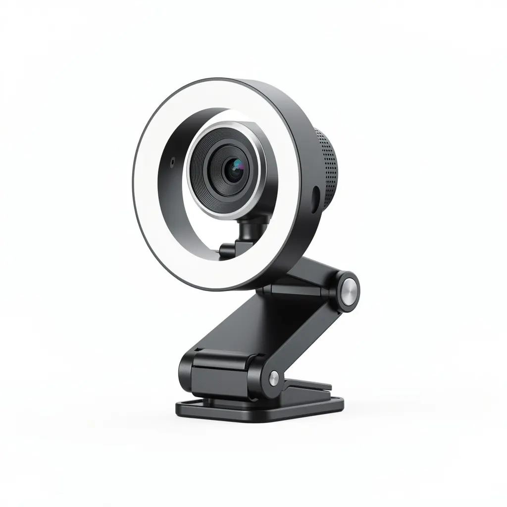 AI 4K Webcam Ring-Light Route-Ready