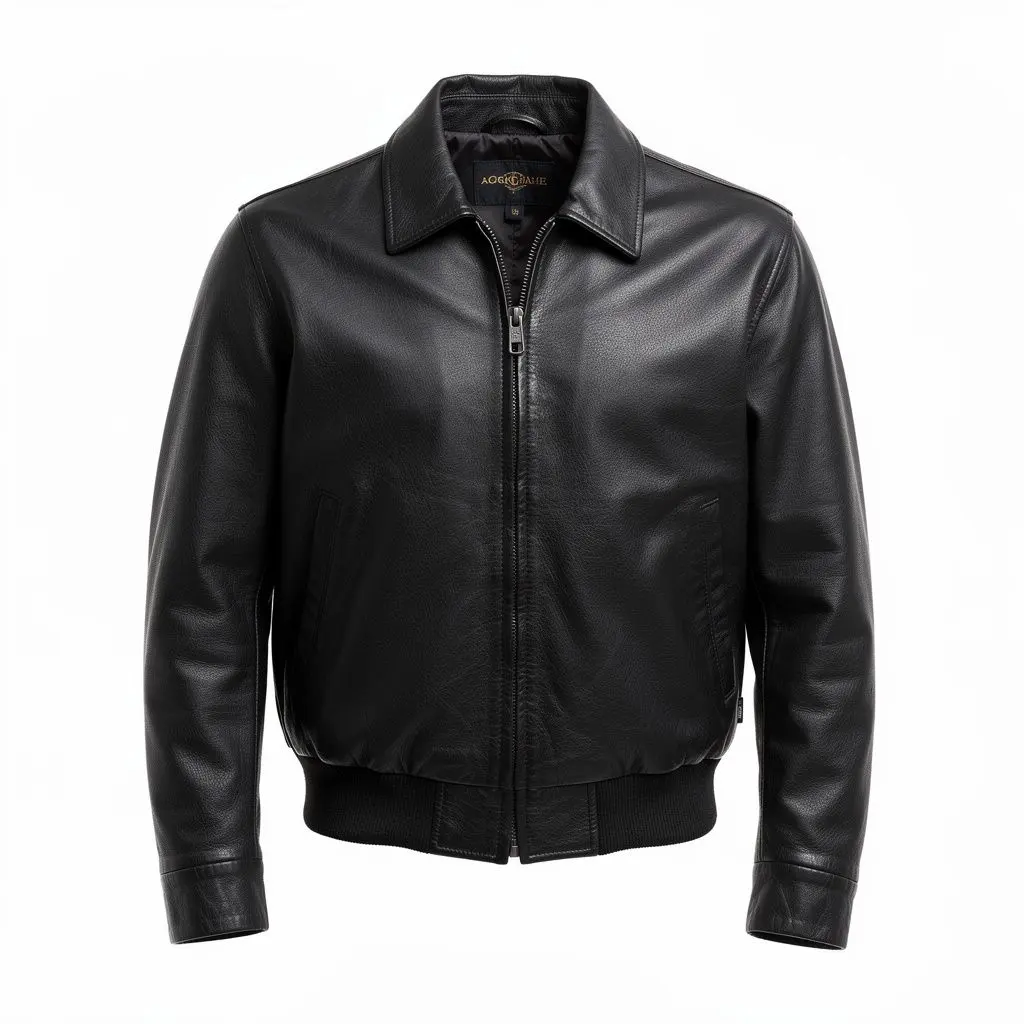 Aviator Leather Jacket Black Zero-Checkout Edition