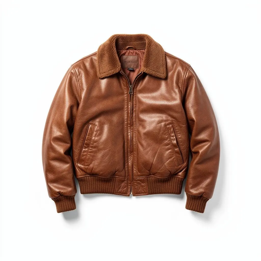 Aviator Leather Jacket Brown Wish Drop