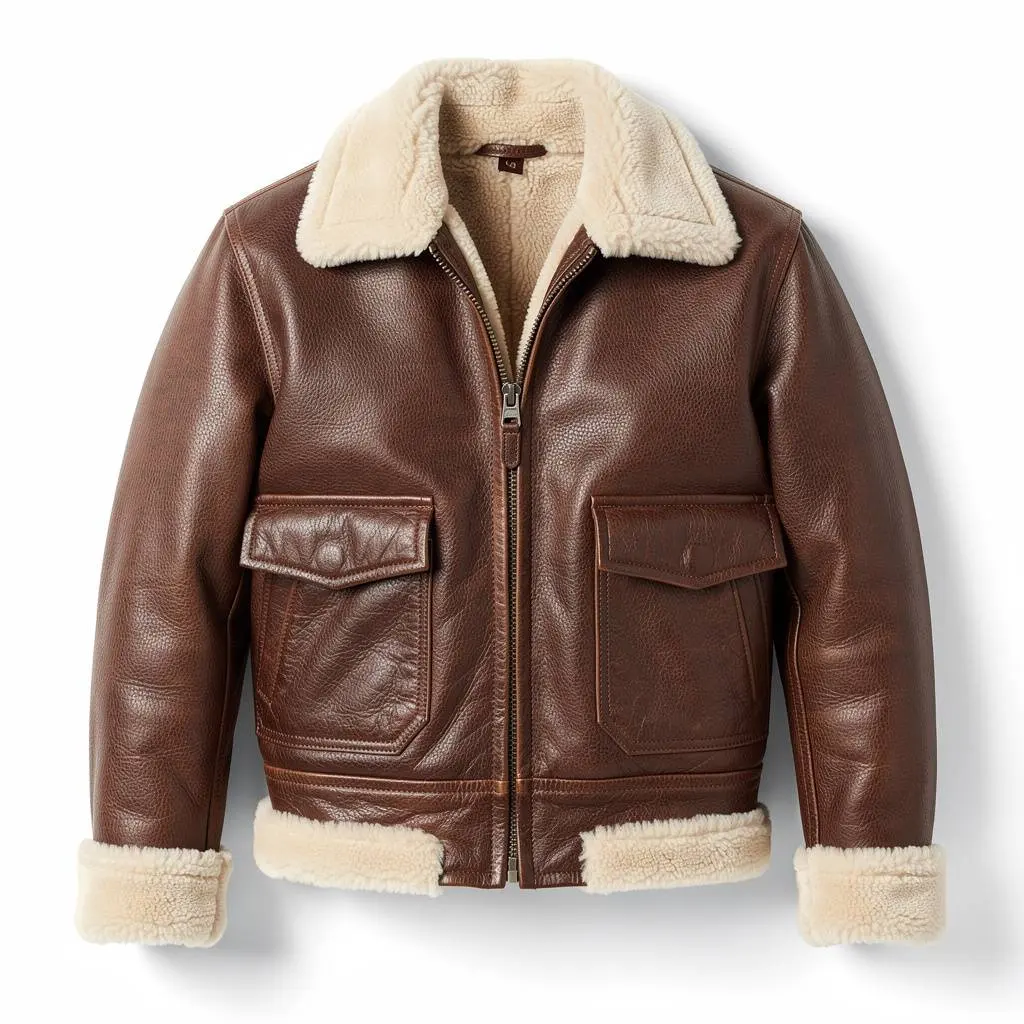 Aviator Leather Jacket Shearling Route-Ready