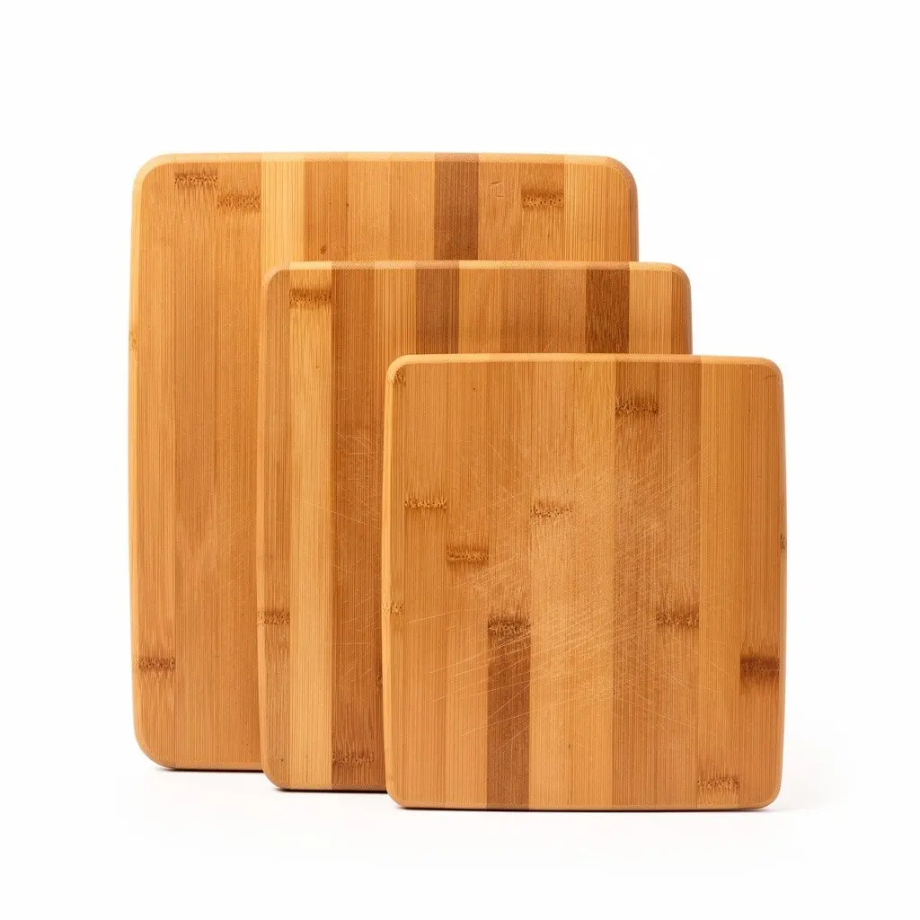 Bamboo Cutting Board Set 3-Piece Cart Theater Cut