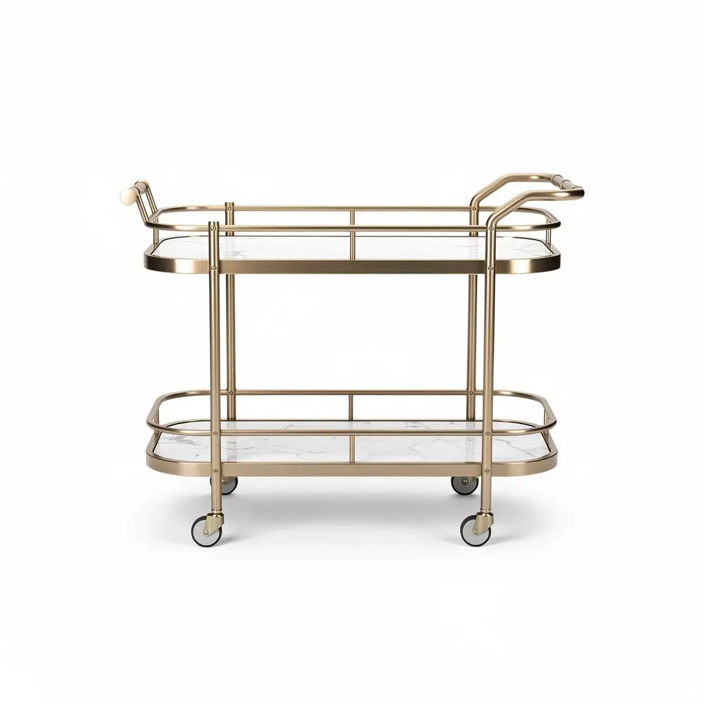 Bar Cart Gold Marble Wish Drop