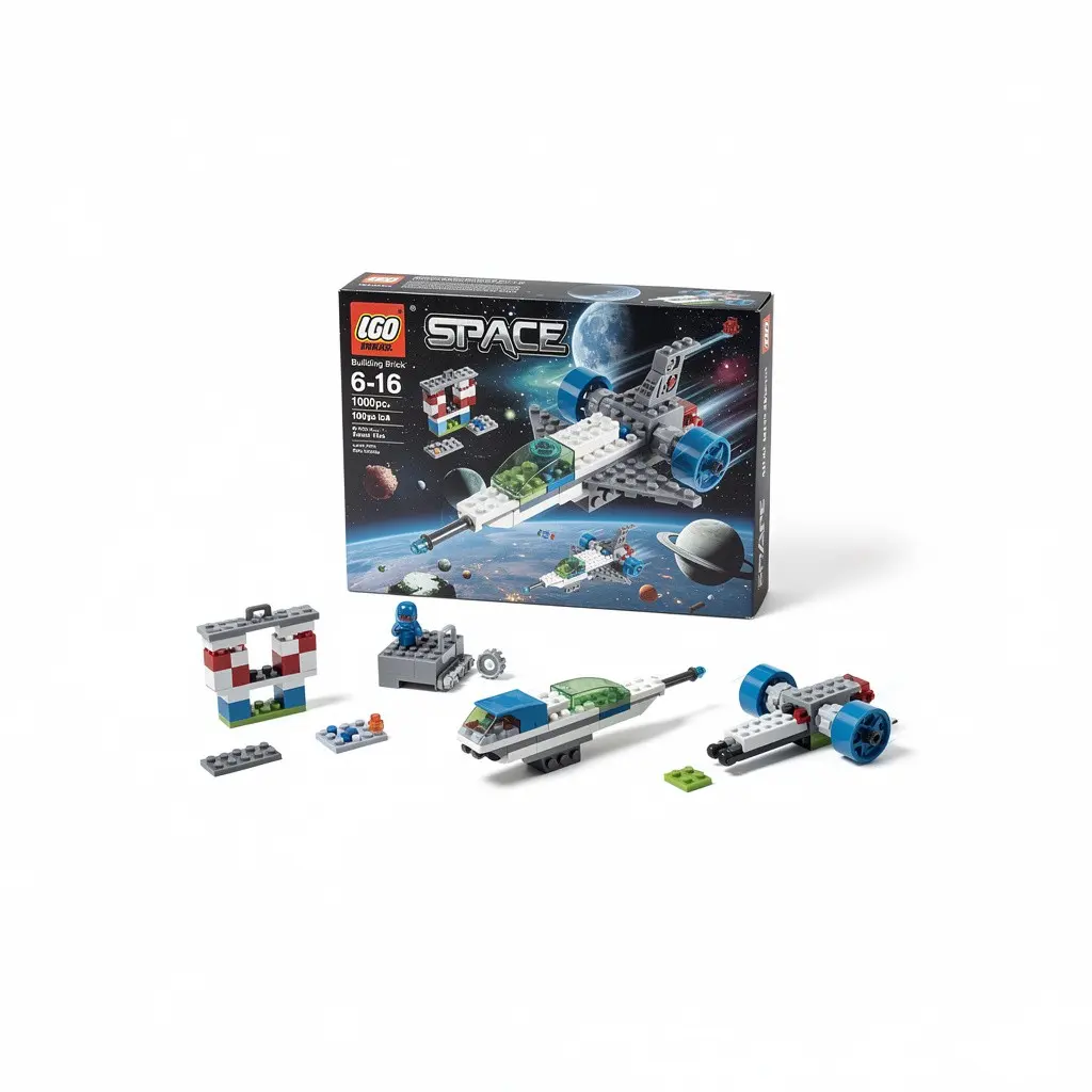 Building Brick Set (1000pc) Space Cart Theater Cut