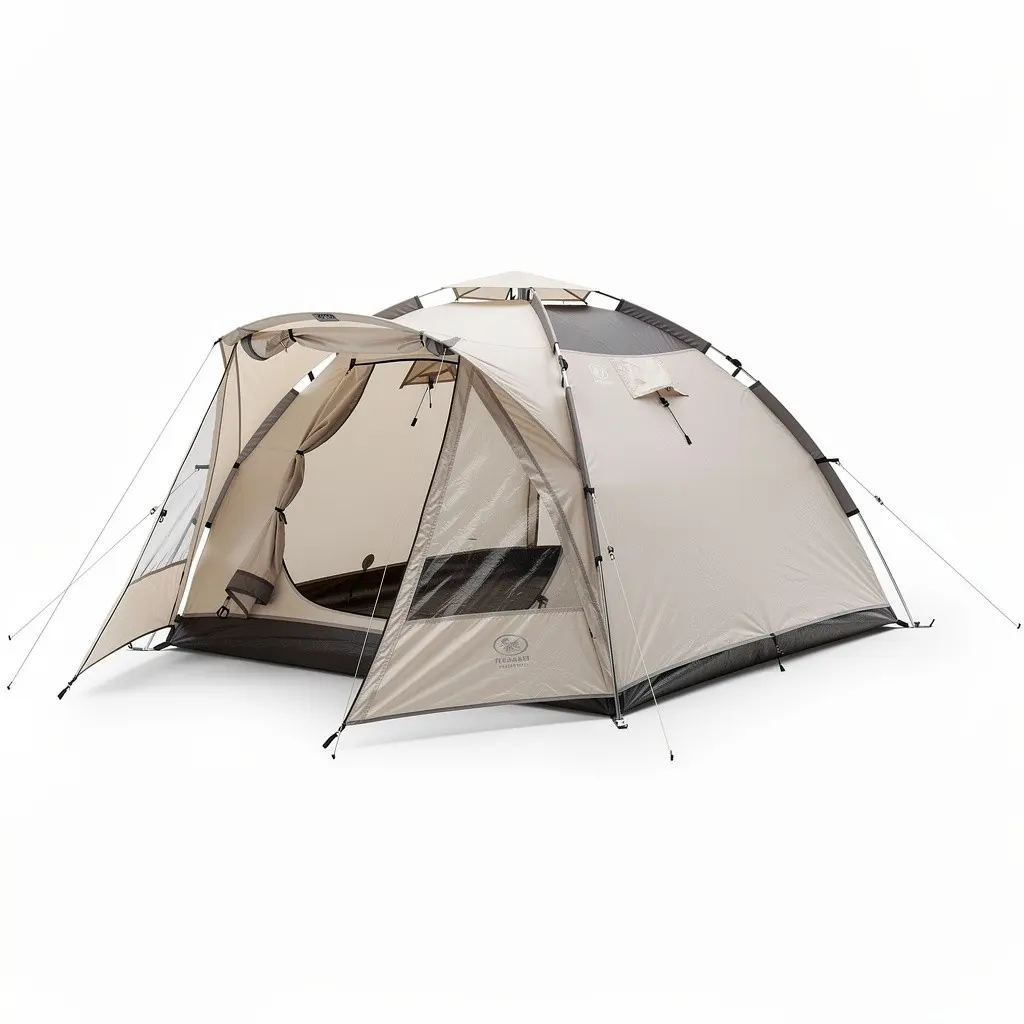 Camping Tent 4-Person Dome Cart Theater Cut