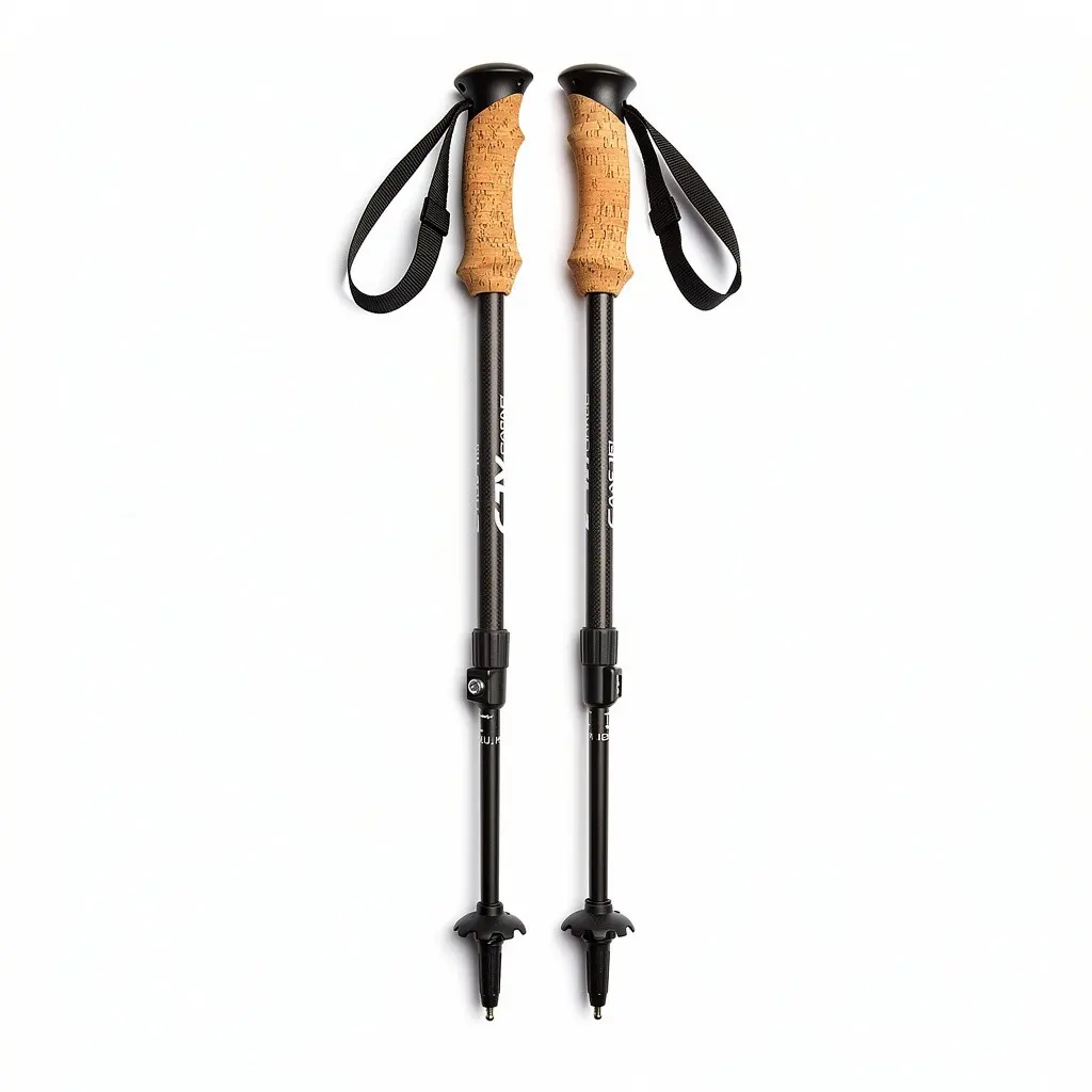 Carbon Trekking Poles Cork-Grip Route-Ready