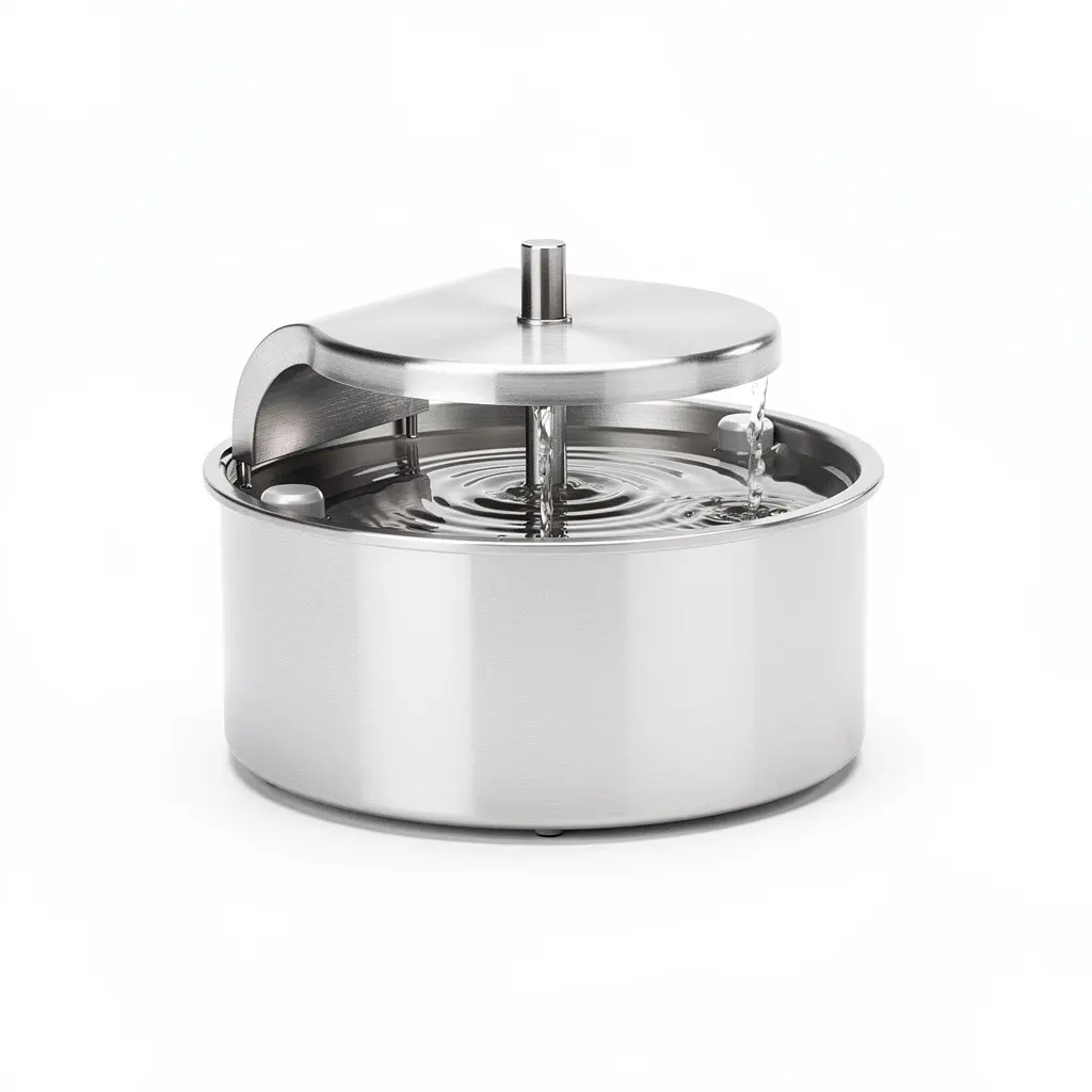 Cat Water Fountain Steel Cart Theater Cut