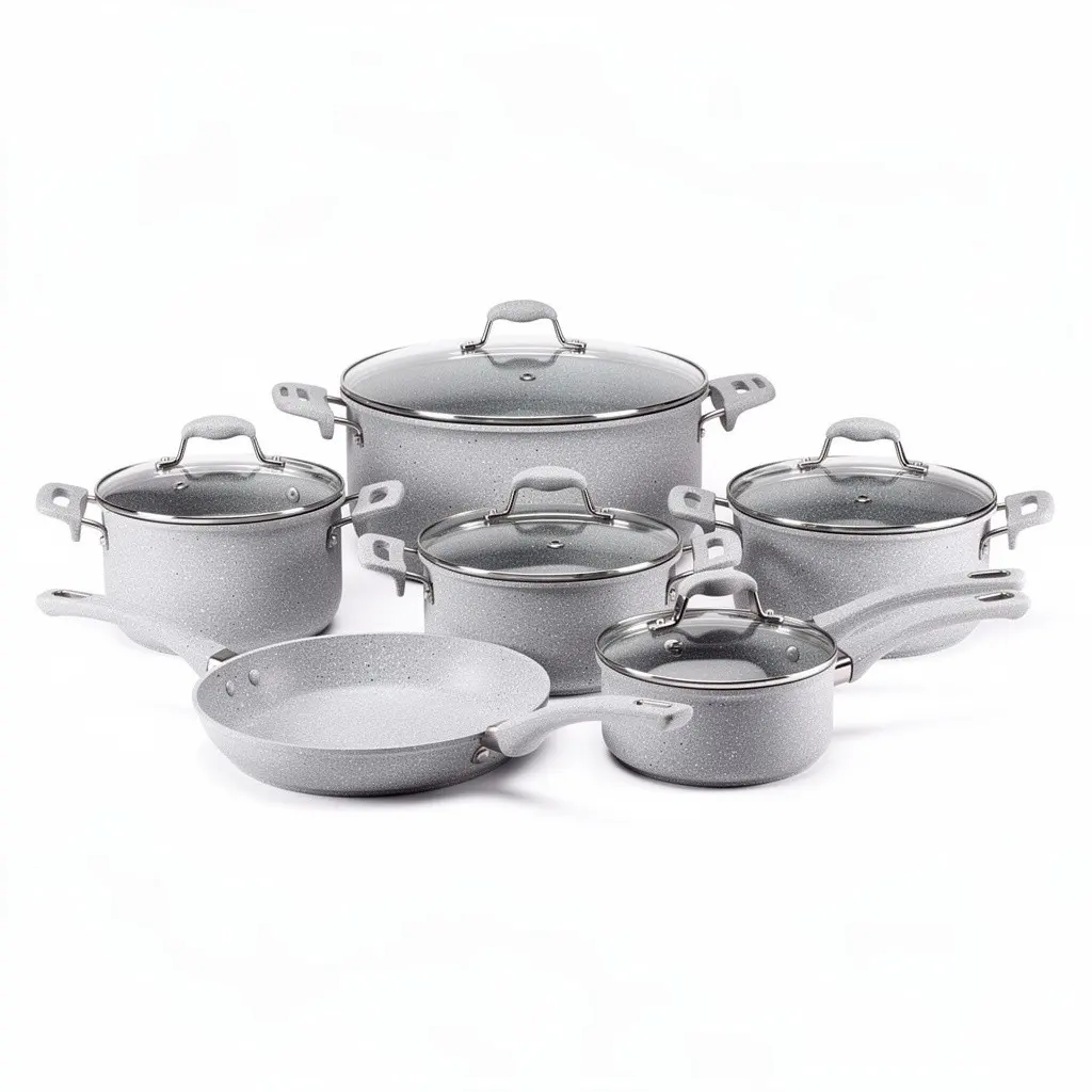 Ceramic Cookware Set (10pc) Granite Zero-Checkout Edition