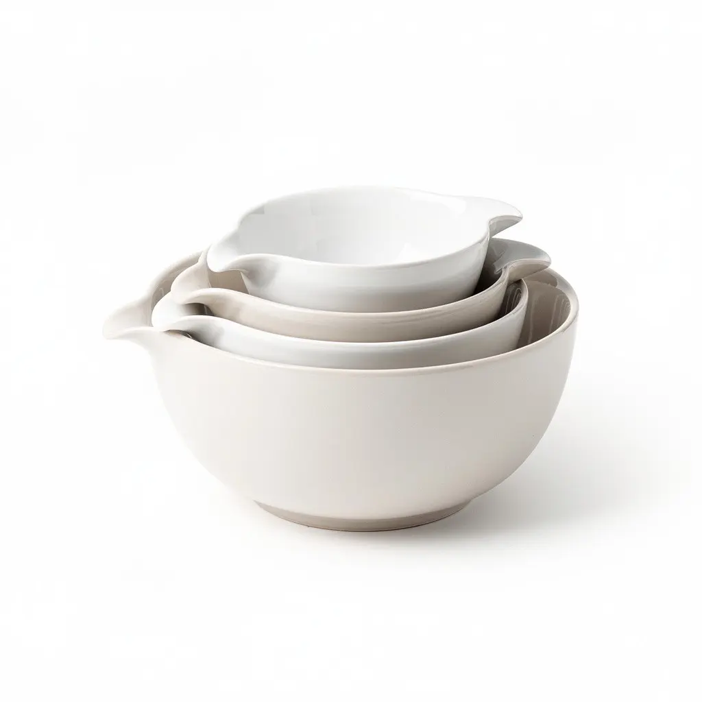 Ceramic Mixing Bowl Set Pour-Spout Dopamine Variant