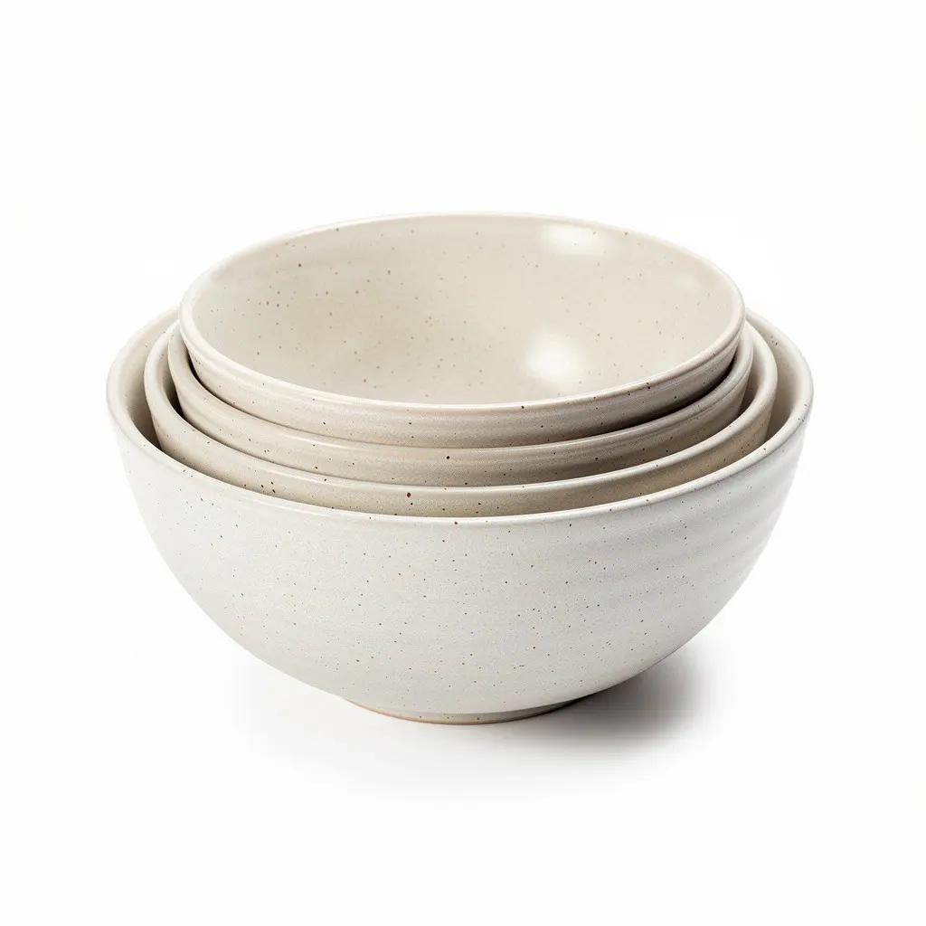 Ceramic Mixing Bowl Set Stoneware Cart Theater Cut