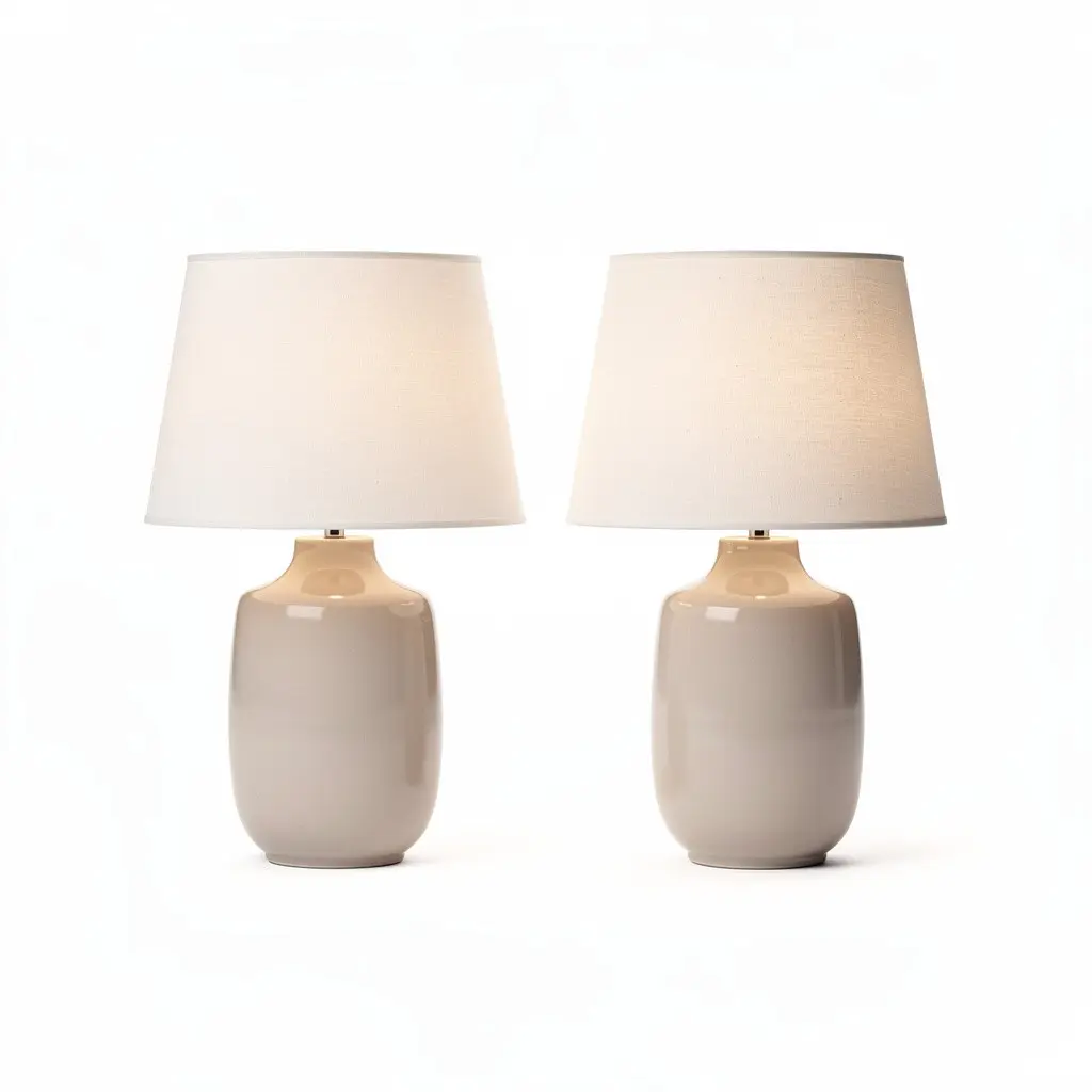 Ceramic Table Lamp Pair Route-Ready
