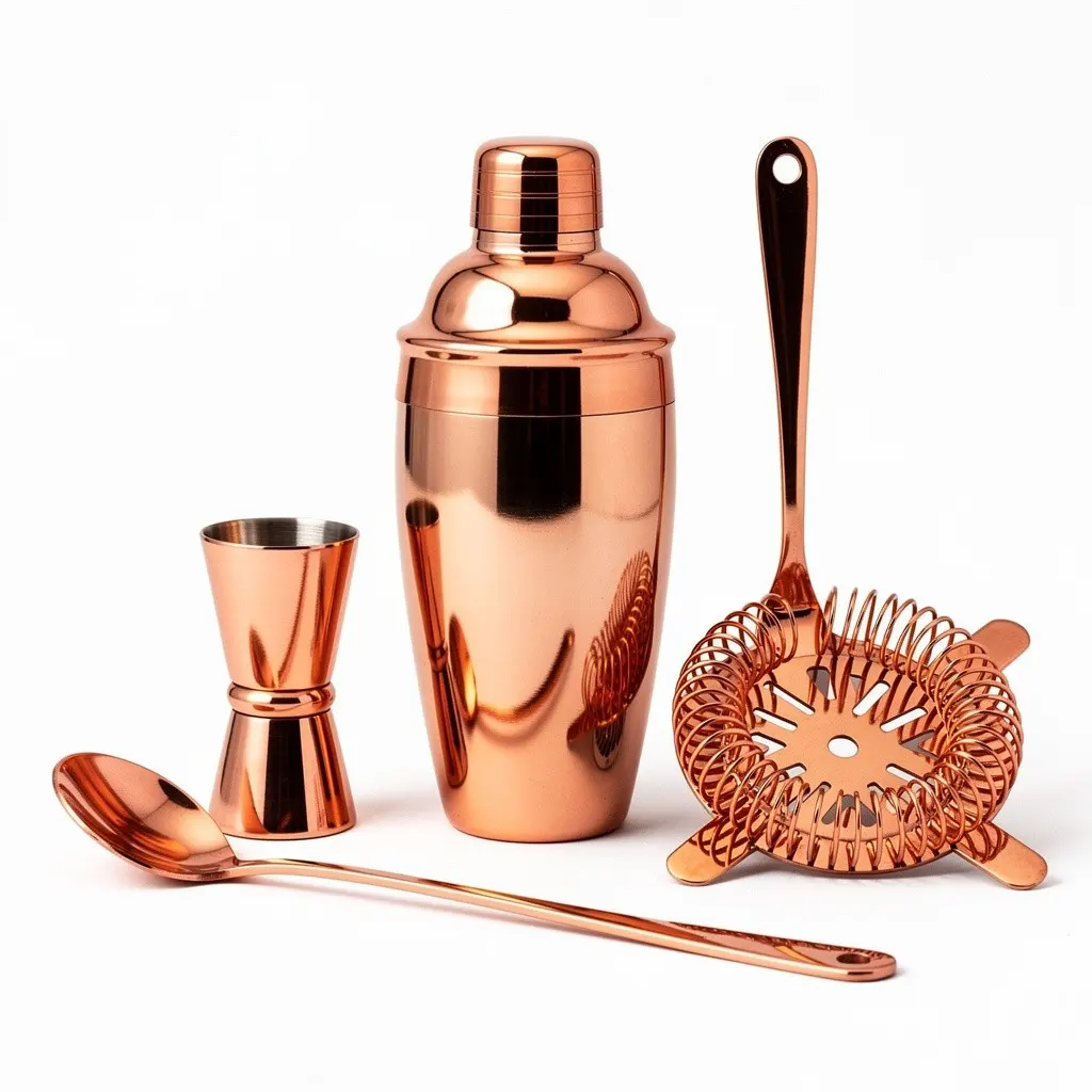 Cocktail Shaker Set Copper Dopamine Variant