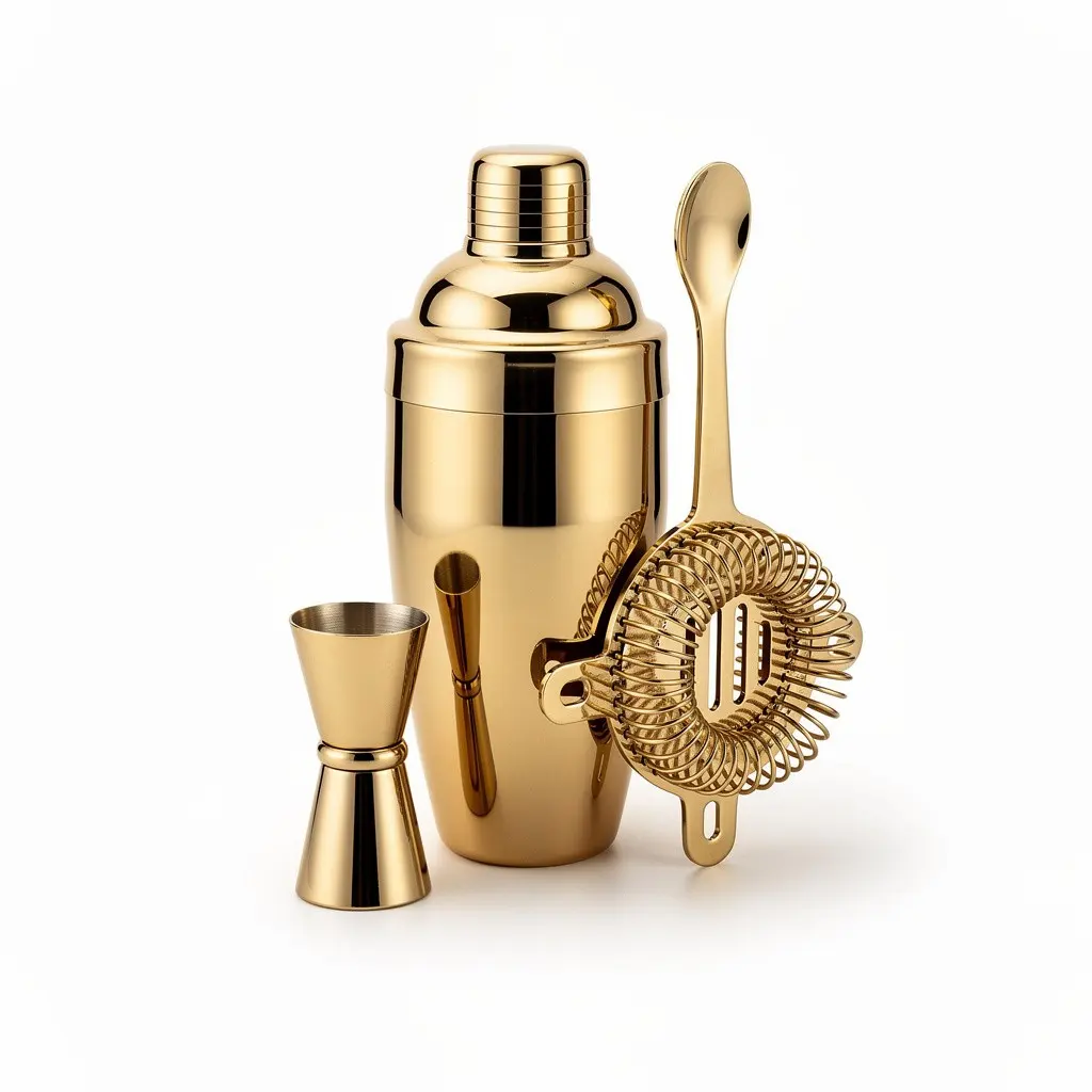 Cocktail Shaker Set Gold Wish Drop
