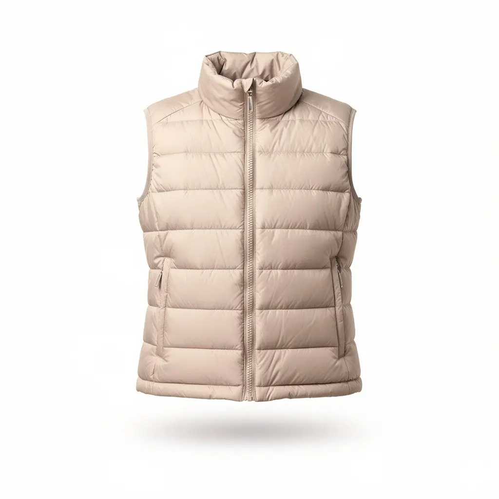Cropped Puffer Vest Quilted Dopamine Variant
