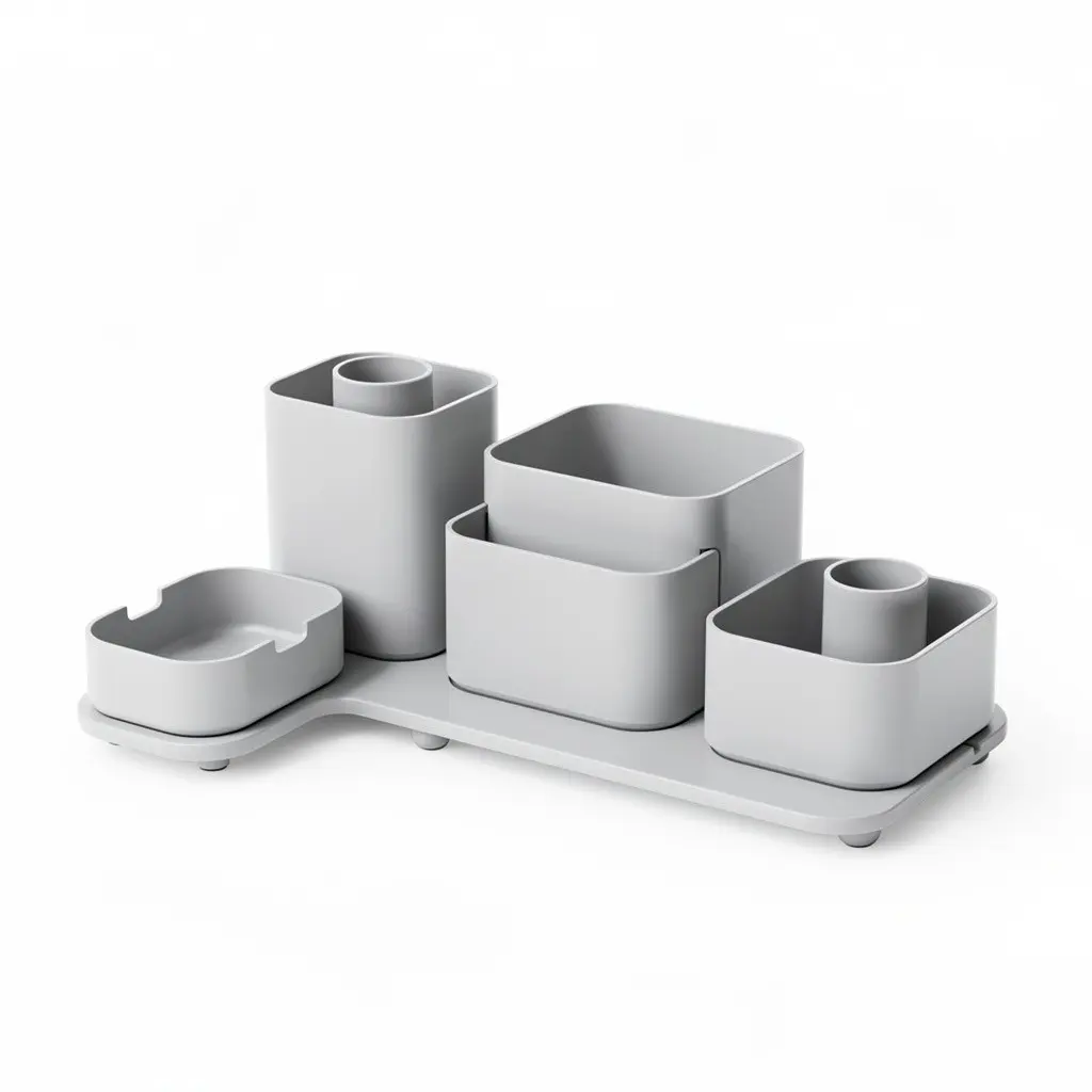 Desk Organizer Set Rotating Cart Theater Cut