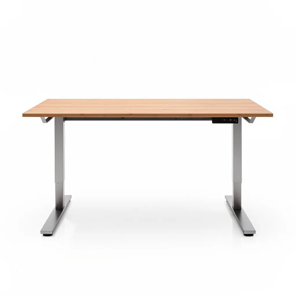 Electric Standing Desk Bamboo Cart Theater Cut