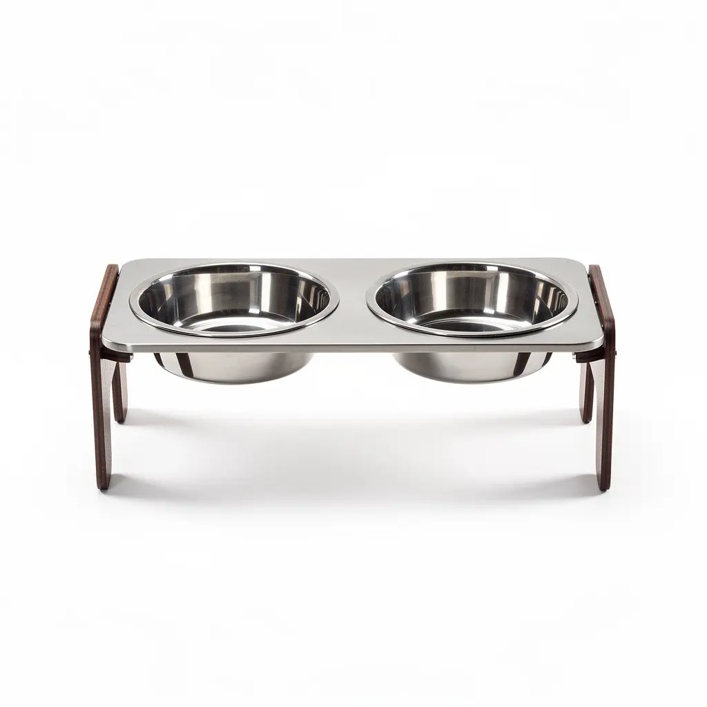 Elevated Dog Bowl Stand Adjustable Cart Theater Cut