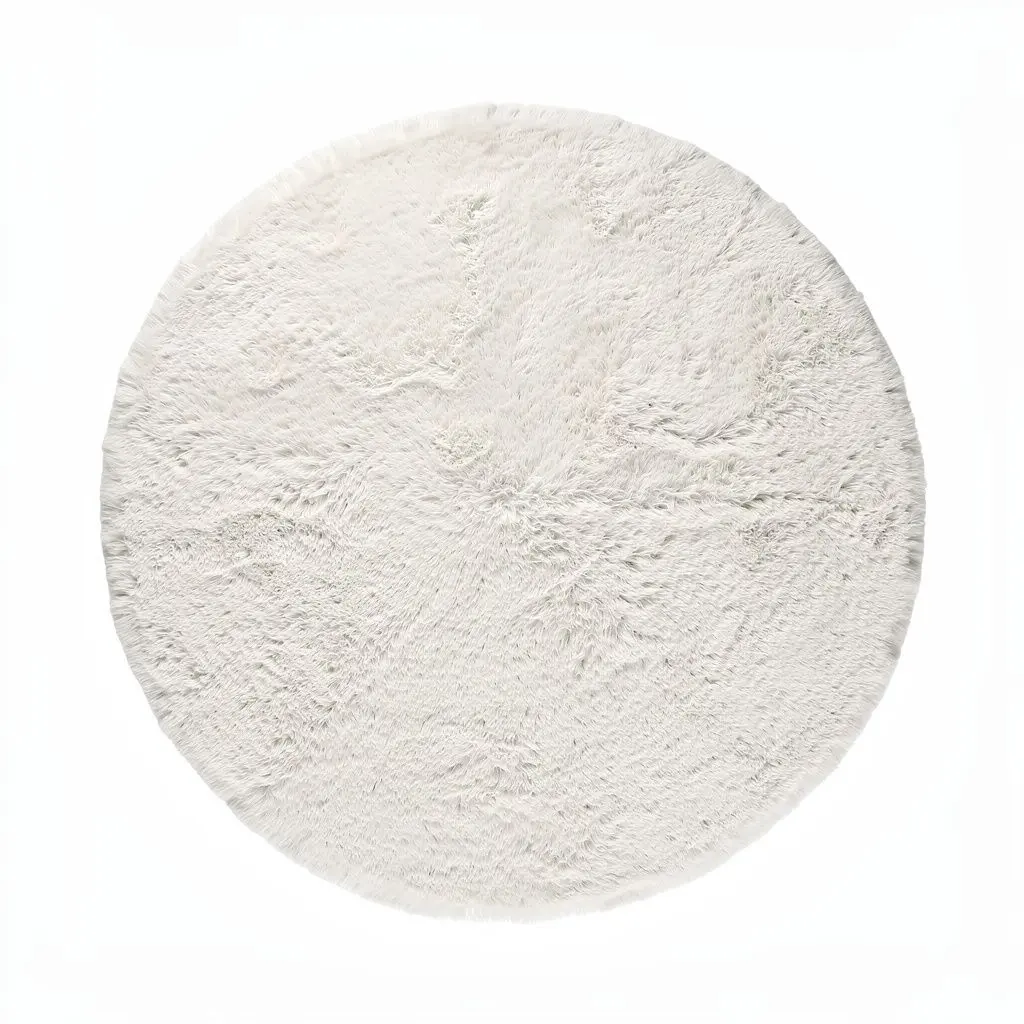 Faux Fur Area Rug Round Dopamine Variant