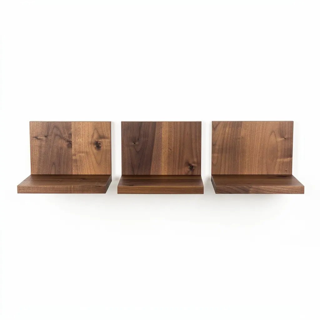 Floating Wall Shelves (3) Walnut Wish Drop