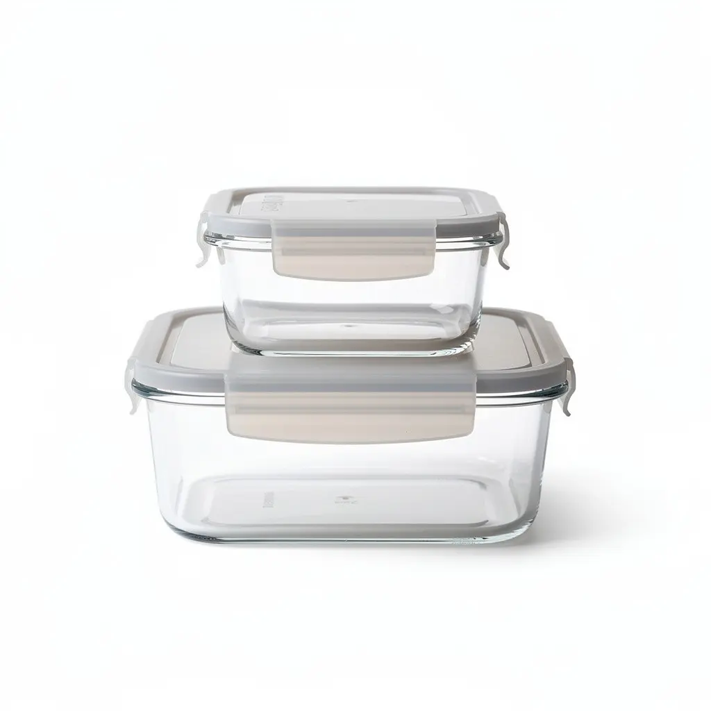 Glass Food Storage Set Snap-Lock Cart Theater Cut