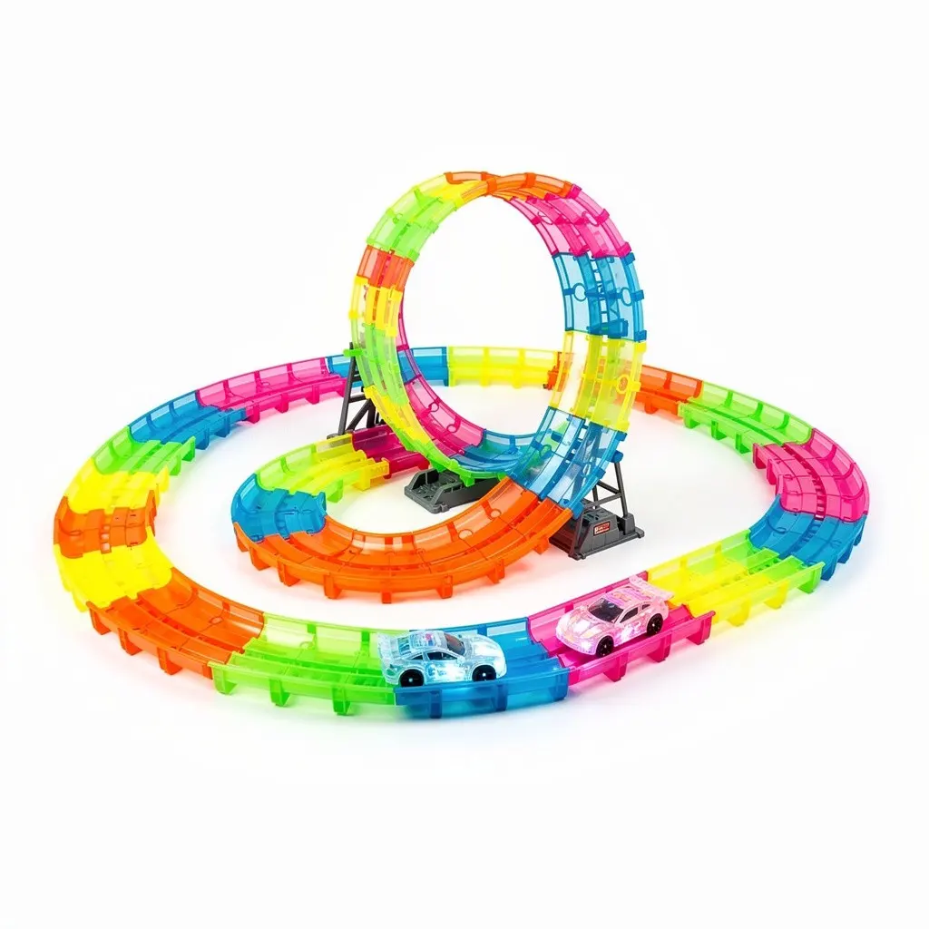 Glow Race Track Set Mega Cart Theater Cut