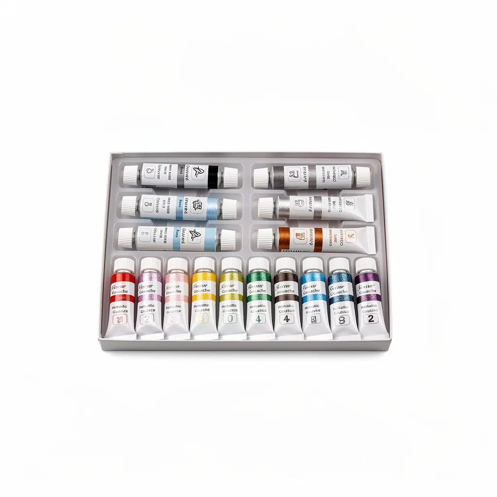 Gouache Paint Set 24 Metallic Dopamine Variant